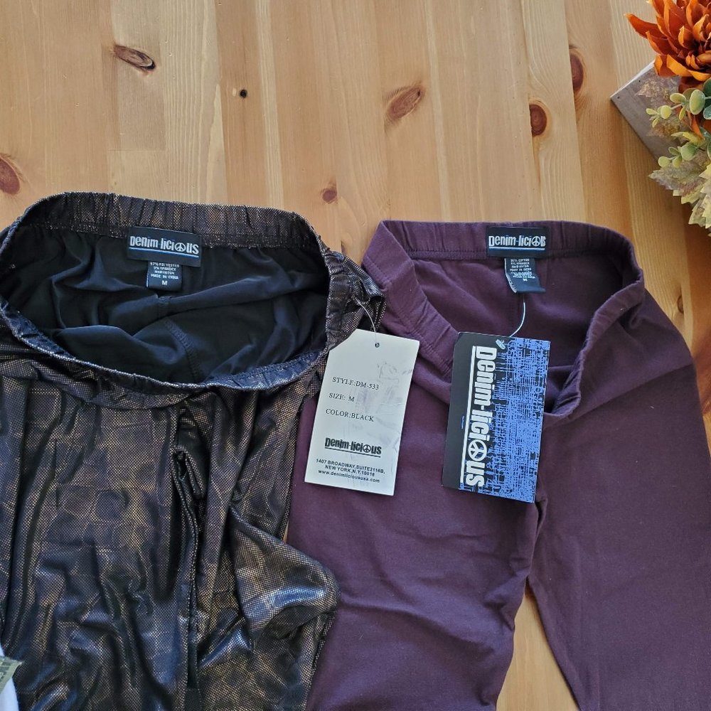 Denim Licious - Women's Leggings Size M 2 Pcs - Picture 3 of 5